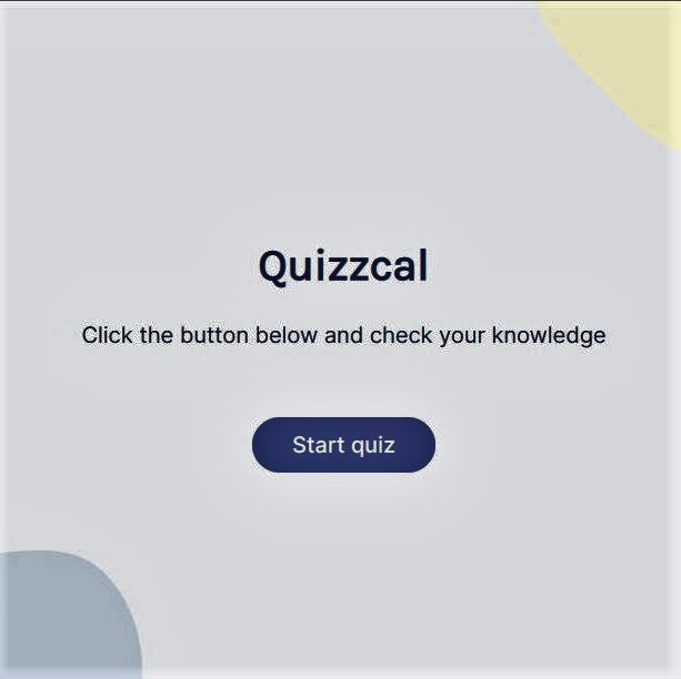 screenshot of quizzical start page